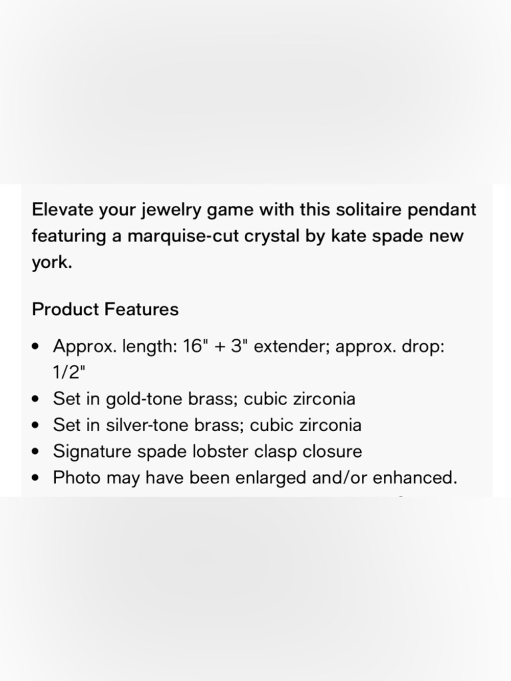 NWT! Kate Spade Signature Solitaire Pendant Necklace - Picture 8 of 8